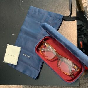 Gucci Amber Glasses with Blue Case
